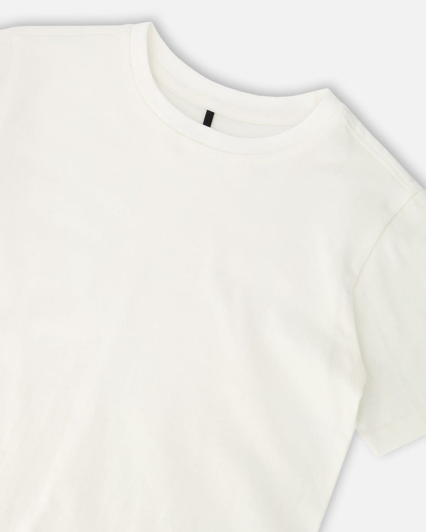 Organic Cotton Jersey T-Shirt Solid Off White