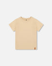Organic Cotton Jersey T-Shirt Solid Beige