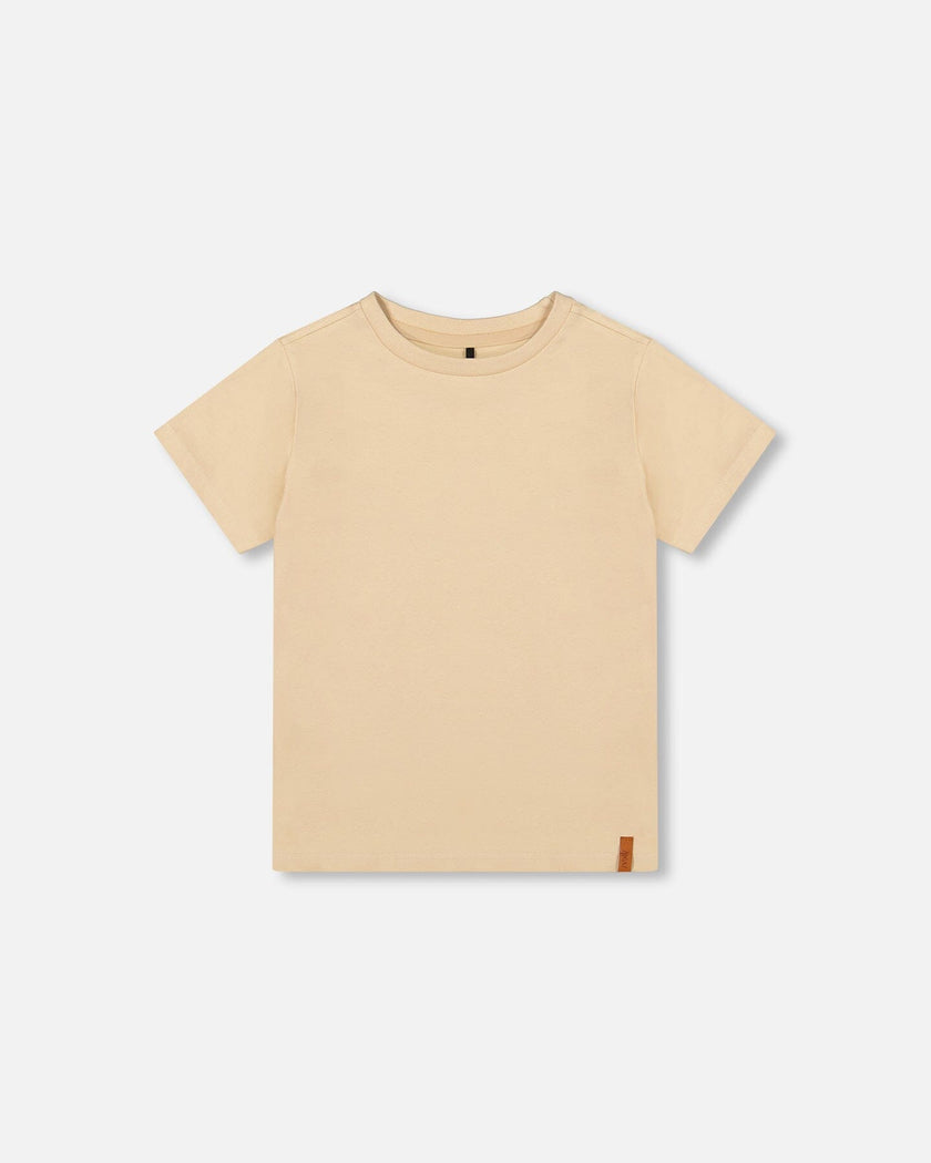 Organic Cotton Jersey T-Shirt Solid Beige