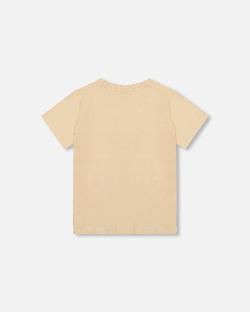 Organic Cotton Jersey T-Shirt Solid Beige