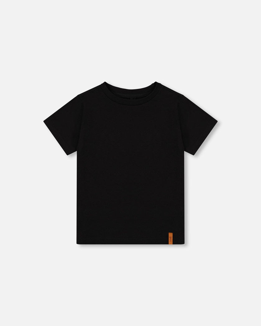 Organic Cotton Jersey T-Shirt Solid Black