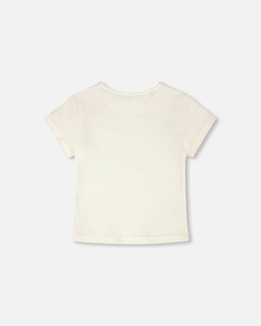 Crinkle Jersey T-Shirt Off White
