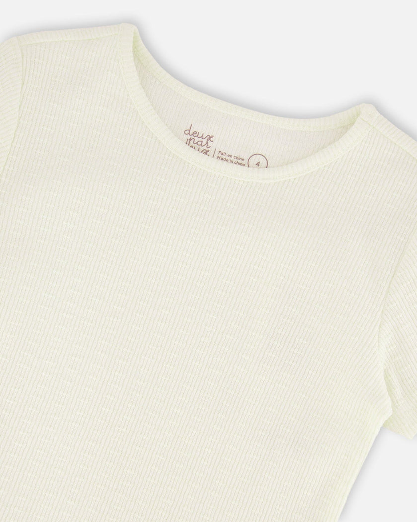 Crinkle Jersey T-Shirt Off White