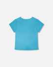 Crinkle Jersey T-Shirt Blue