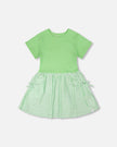 Bi-Material Dress Mint Green