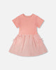 Bi-Material Dress Peach Pink