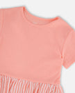 Bi-Material Dress Peach Pink