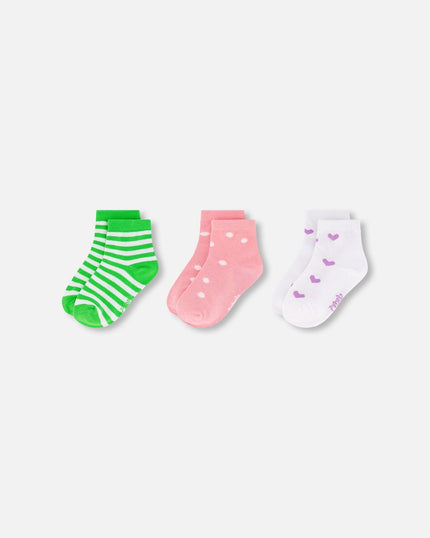 Socks (3 Pairs) Striped Green