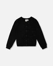 Pointelle Knit Cardigan Black