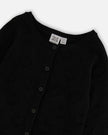 Pointelle Knit Cardigan Black