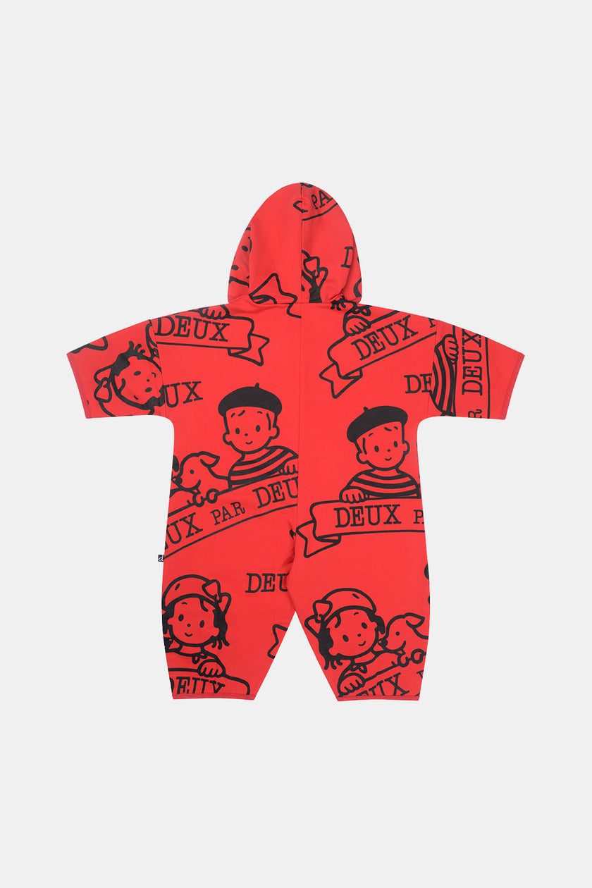 40Th Anniversary Printed Jersey One-Piece Poppy Red