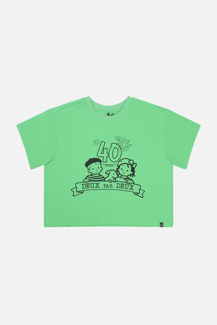 Adult 40th Anniversary Graphic Boxy T-Shirt Green