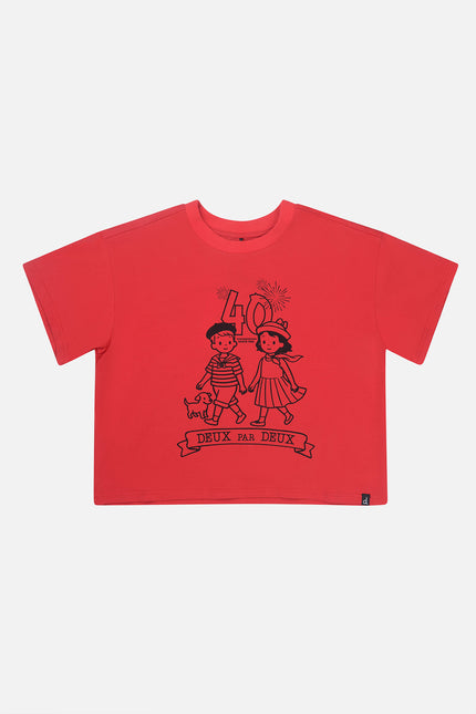 Adult 40Th Anniversary Graphic Boxy T-Shirt Poppy Red
