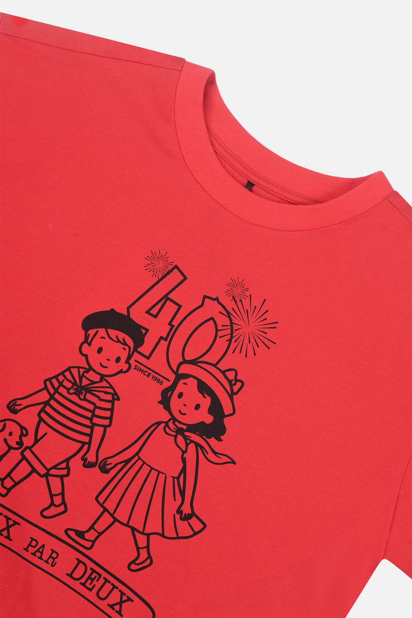 Adult 40Th Anniversary Graphic Boxy T-Shirt Poppy Red