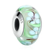 925 Sterling Silver Pink Flower Murano Glass Beads - Diy Bracelet Charms For A Festive Touch (Scz001)