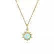 925 Sterling Silver White Opal Sun Pendant Necklace - Apollo Chain for Women