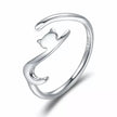 925 Sterling Silver Adjustable Cat Tail Ring