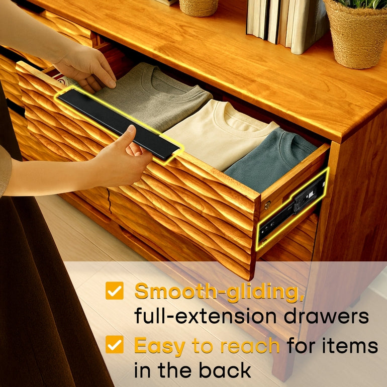 Elara Solid Wood Dresser with 6 Drawers