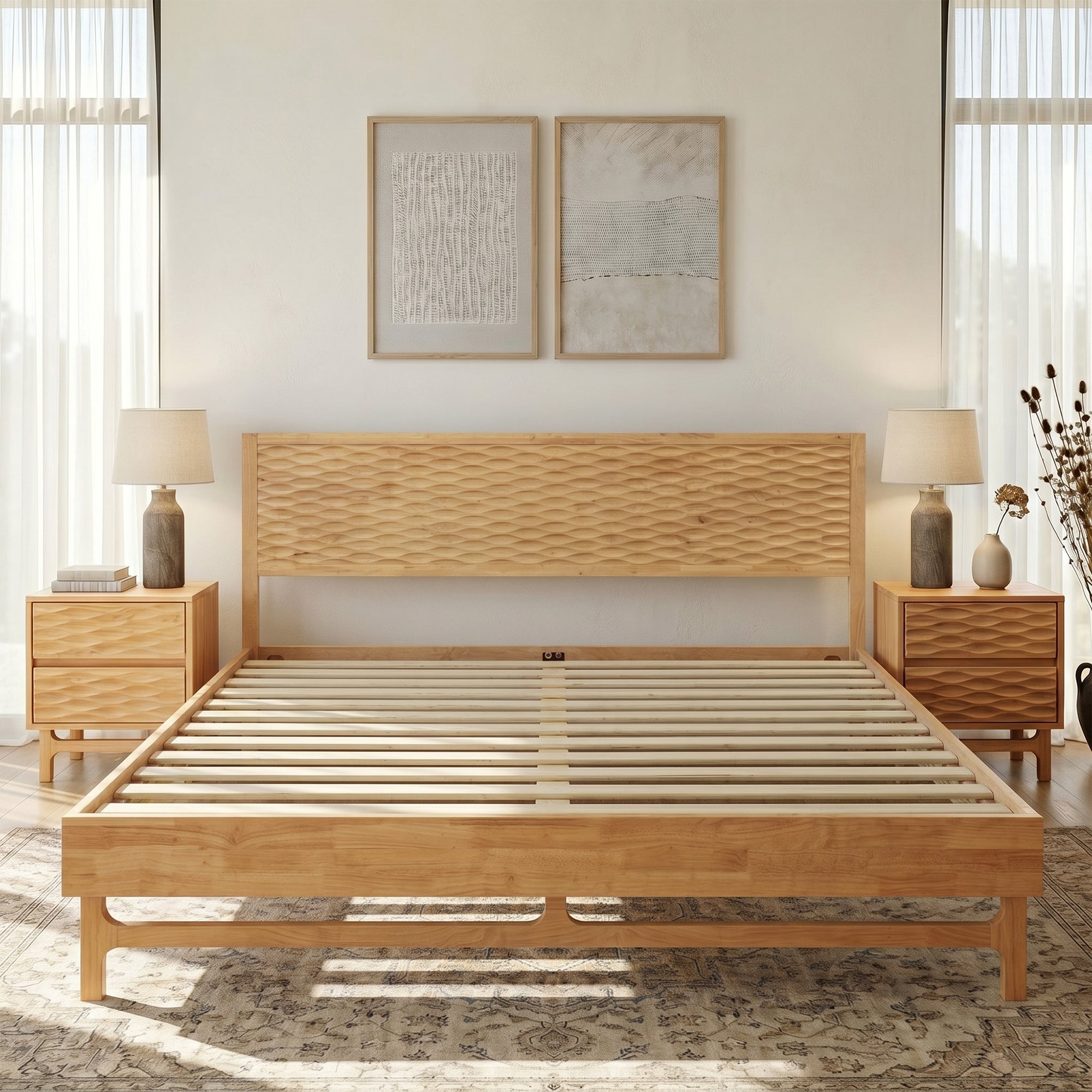 Elara Solid Wood Bed Frame