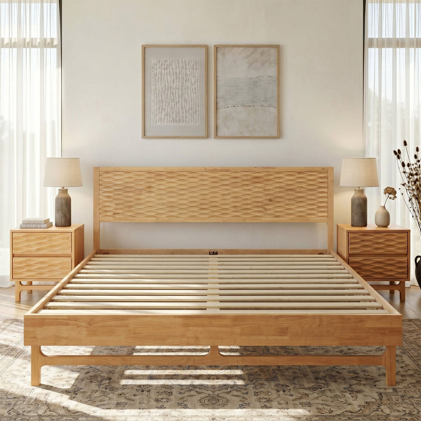 Elara Solid Wood Bed Frame