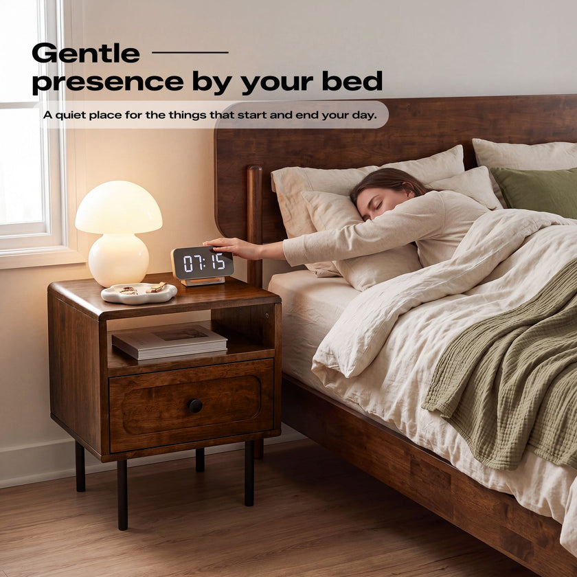 Savana Single Drawer Solid Wood Nightstand