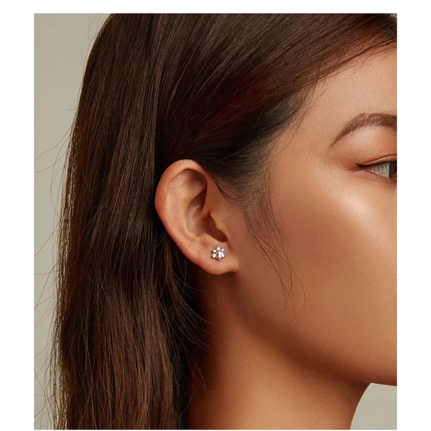 925 Sterling Silver Star And Butterfly Stud Earrings - Delicate And Fine Jewelry