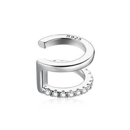 925 Sterling Silver Ear Cuff - Elegant Gold Color Clip Earrings For Women