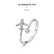 925 Sterling Silver CZ Flying Plane Open Ring
