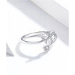 925 Sterling Silver CZ Flying Plane Open Ring
