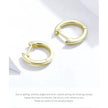 Genuine Sterling Silver Hoop Earrings - Elegant Rose Gold Color - Women's Fashion jewelry SCE808