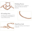 925 Sterling Silver Cat Heart Chain Bracelet