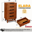 Elara Solid Wood Dresser with 5 Drawers