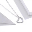 Genuine 925 Sterling Silver The Shape Of Love Chain Necklace For Women - Fine Jewelry 18.11'' Collar