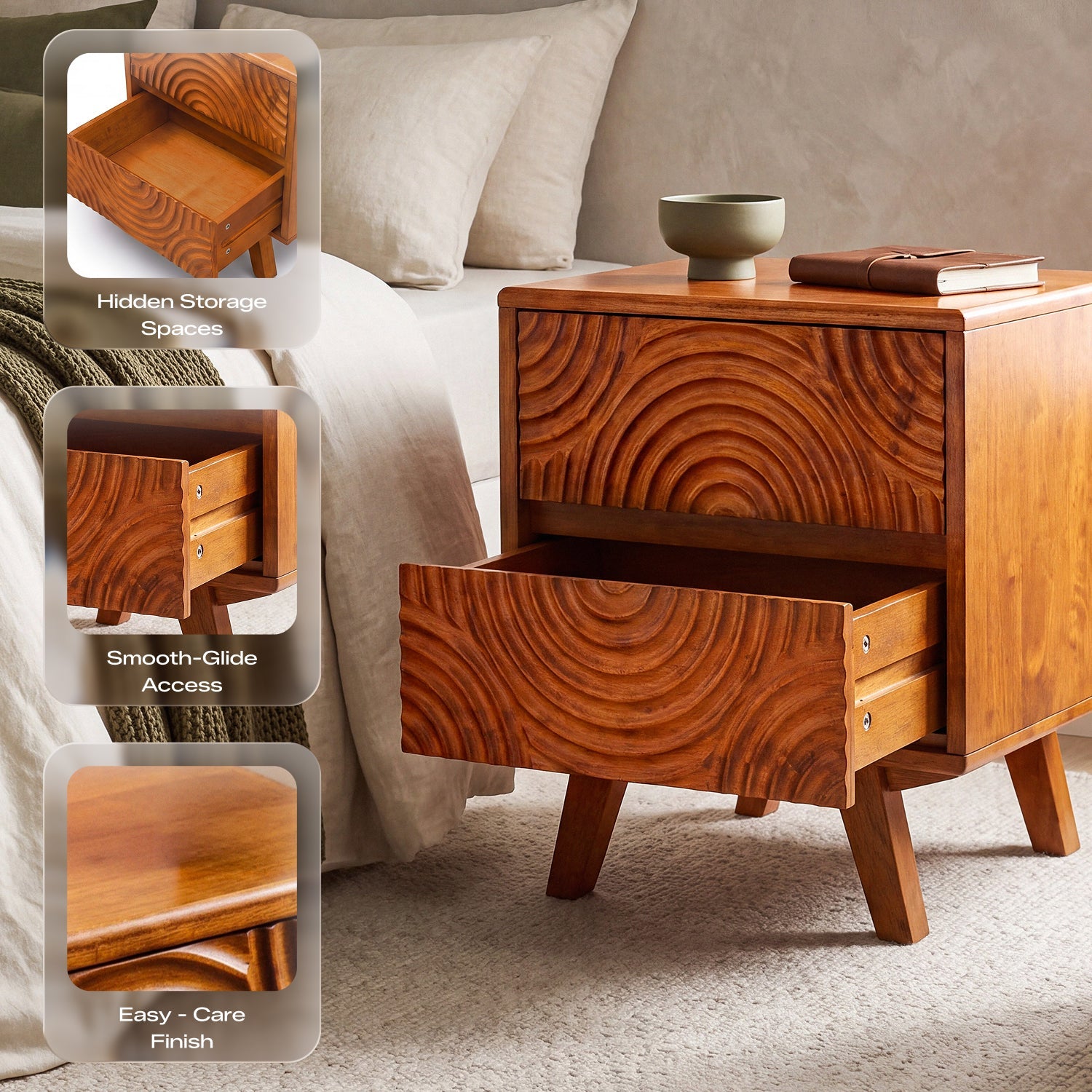 Harmony Solid Wood Nightstand