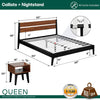 Callisto Solid Wood  Bed Frame and Nightstand Bedroom Set