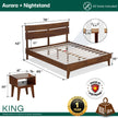 [Buy 1 Get 1] Aurora Solid Wood Bed Frame & Nightstand
