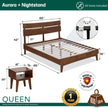 [Buy 1 Get 1] Aurora Solid Wood Bed Frame & Nightstand