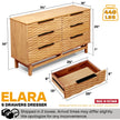 Elara Solid Wood Dresser with 6 Drawers