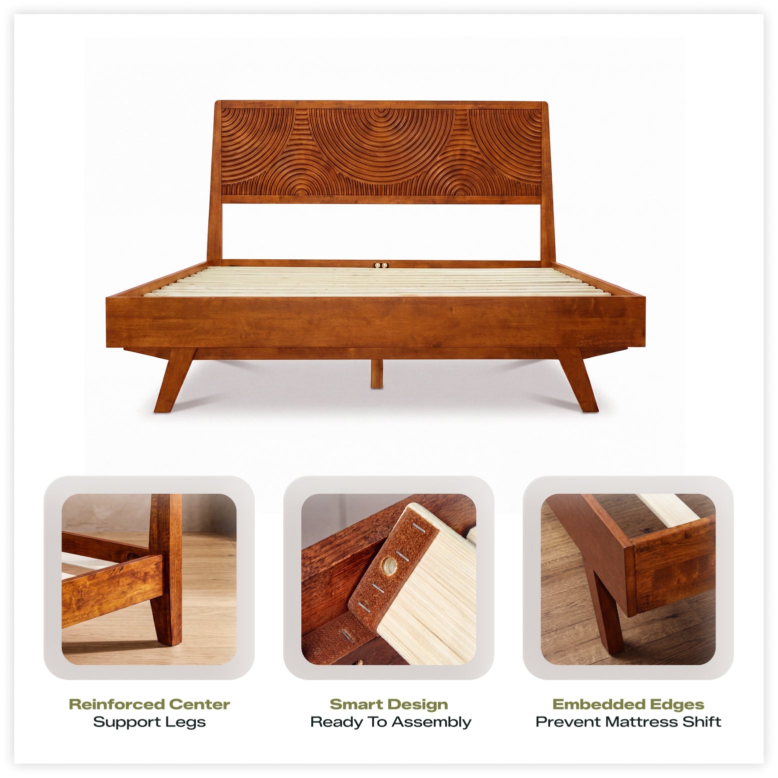 Harmony Solid Wood Bed Frame