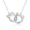 Connected Hearts: Sterling Silver Star/Heart/Cat Pendant Necklace