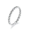 925 Sterling Silver Braided Texture Twisted Eternity Band Stackable Rings - Fine Jewelry