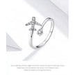 925 Sterling Silver CZ Flying Plane Open Ring