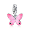 925 Sterling Silver Colorful Birds Flowers Leaves Cz Pendant - Jewelry Charm For Bracelets And Necklaces