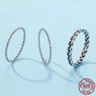 925 Sterling Silver Braided Texture Twisted Eternity Band Stackable Rings - Fine Jewelry
