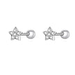 925 Sterling Silver Star And Butterfly Stud Earrings - Delicate And Fine Jewelry