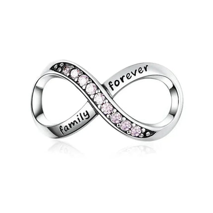 925 Sterling Silver Clear 5A Crystal Collection Family Heart X-Shape Charm Beads for Charm Bracelet & Necklace Pendant