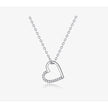 Genuine 925 Sterling Silver The Shape Of Love Chain Necklace For Women - Fine Jewelry 18.11'' Collar