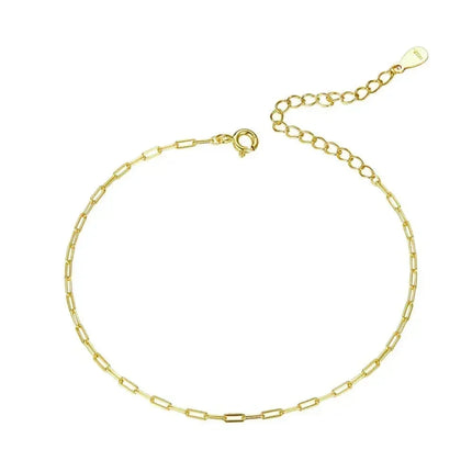 925 Sterling Silver Gold Cable Chain Bracelet