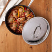 LAGOSTINA H9049564 Nera Hard Anodized Nonstick 12-Inch Skillet with Hammered Stainless Steel Lid