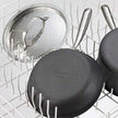 LAGOSTINA H9049564 Nera Hard Anodized Nonstick 12-Inch Skillet with Hammered Stainless Steel Lid